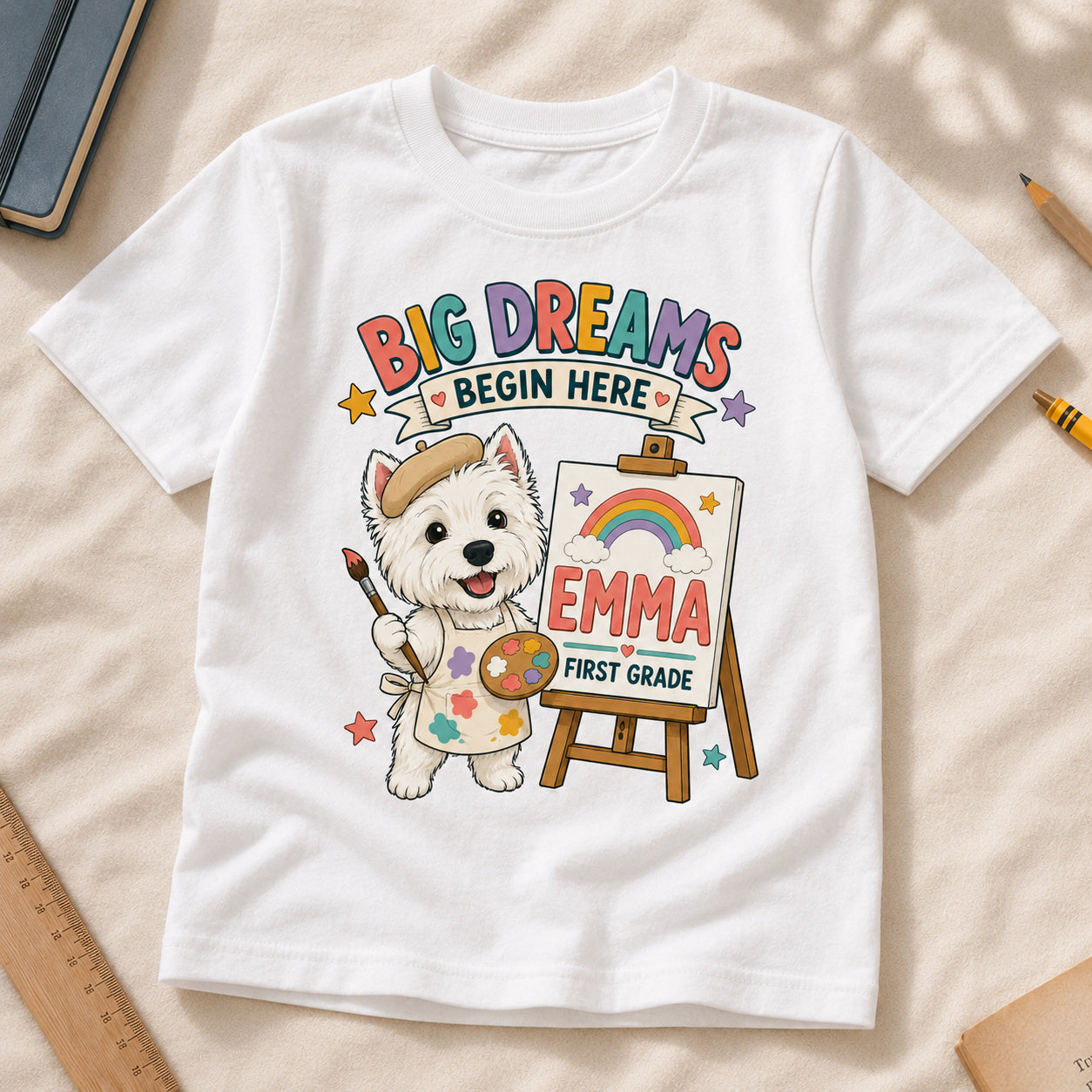 Personalized Big Dreams Dog Name & Grade Shirt