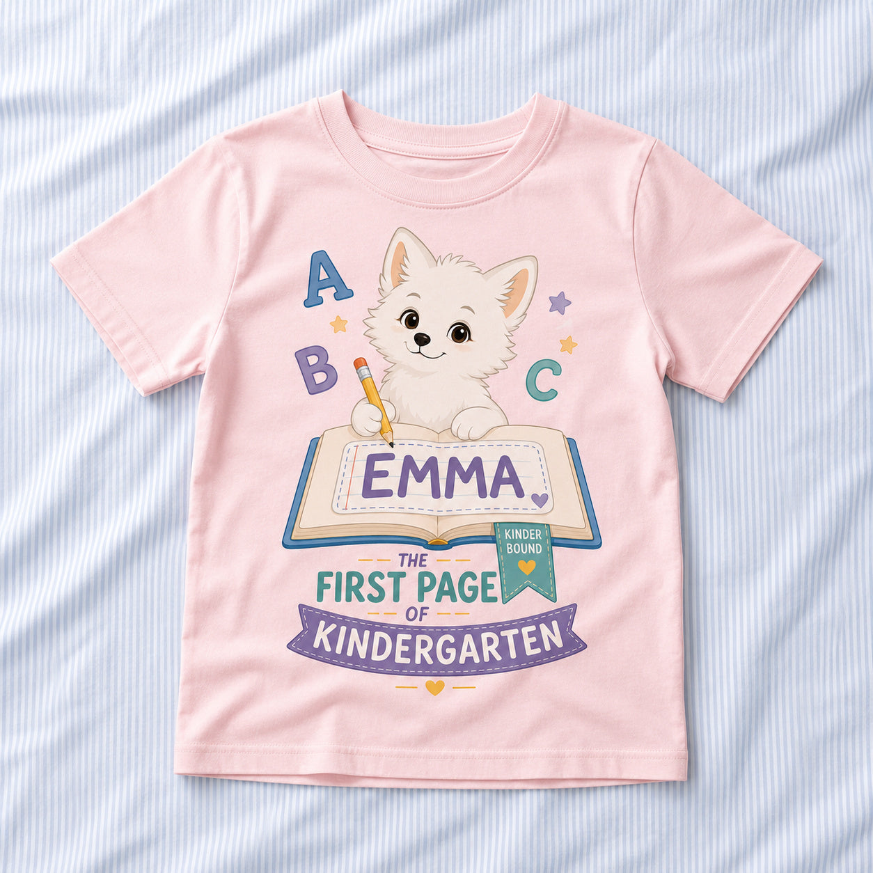 Personalized First Page Fox Name & Grade Shirt