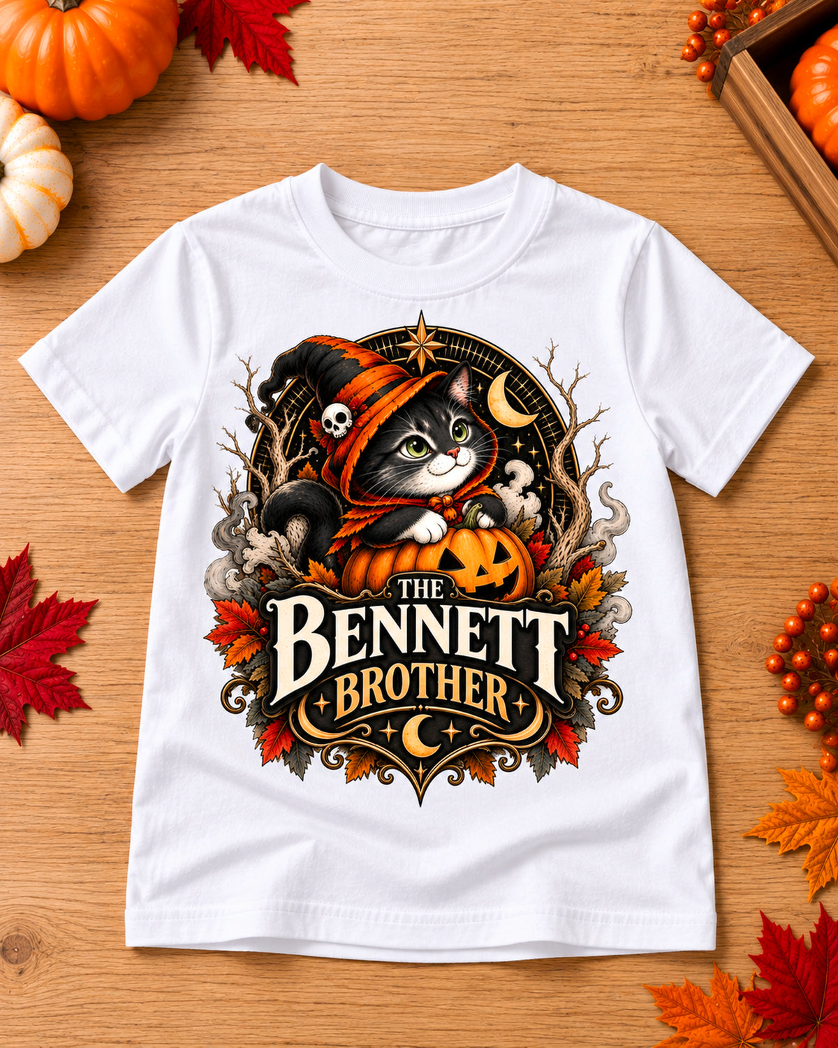 Personalized Matching Family Halloween Cat Shirts