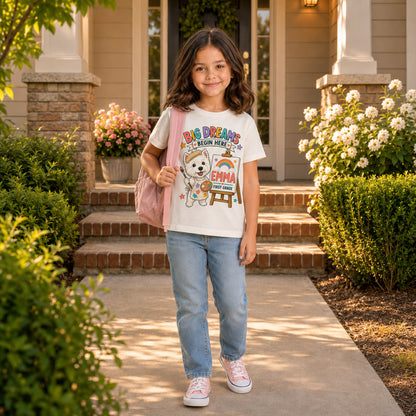 Personalized Big Dreams Dog Name & Grade Shirt