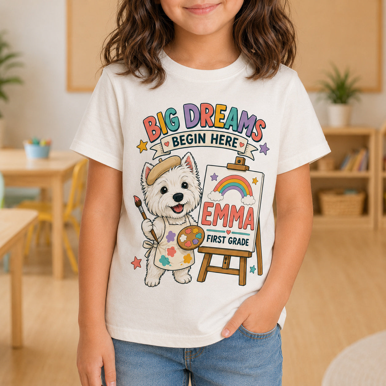 Personalized Big Dreams Dog Name & Grade Shirt