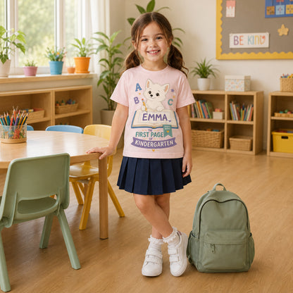 Personalized First Page Fox Name & Grade Shirt