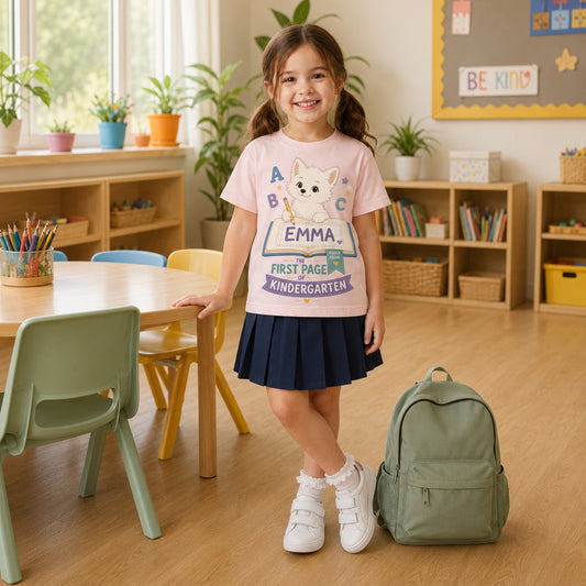 Personalized First Page Fox Name & Grade Shirt